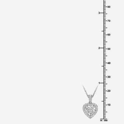 Yes, Please! (G/Si1-Si2) Womens 1/4 CT. T.W. Lab Grown White Diamond Sterling Silver Heart Pendant