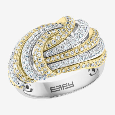 LIMITED QUANTITIES! Effy Final Call Womens 1 1/8 CT. T.W. Genuine White Diamond 14K Gold Cocktail Ring