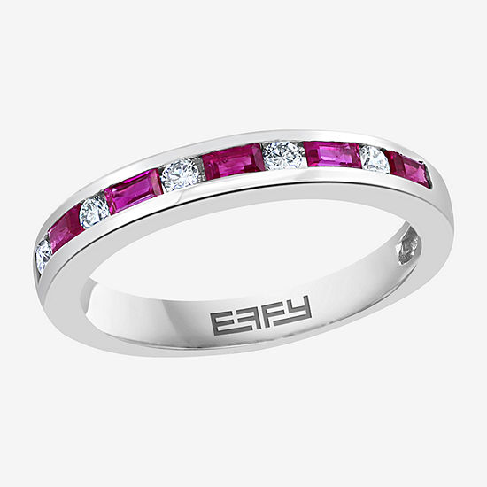 LIMITED QUANTITIES! Effy Final Call Womens Genuine Red Ruby 18K Gold Stackable Ring