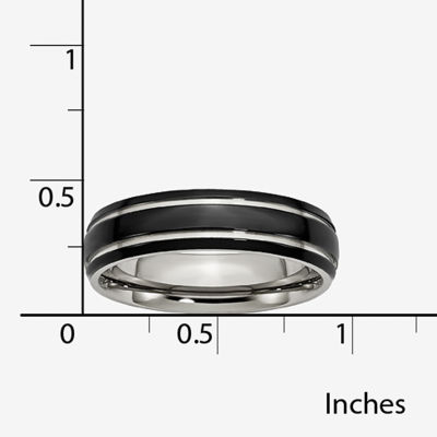 Mens 6mm Stainless Steel Black Ion-Plated Wedding Band