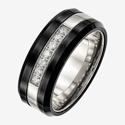 Rubber Wedding Bands Men Men's Dome Large All Black Eternity Lab