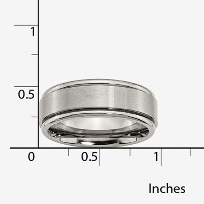 Mens 8mm Titanium Wedding Band