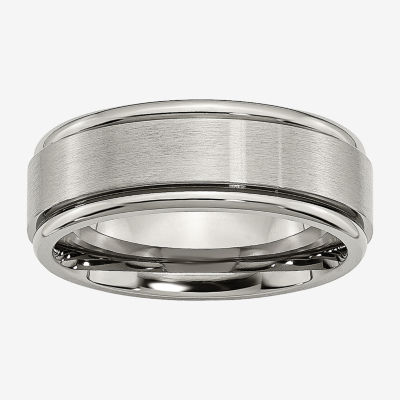 Mens 8mm Titanium Wedding Band