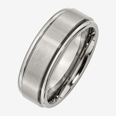 Mens 8mm Titanium Wedding Band