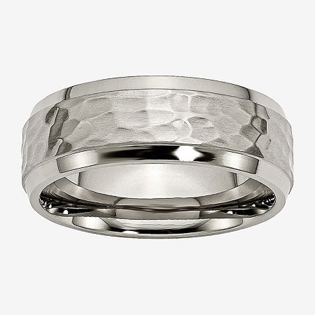 Mens 8mm Titanium Wedding Band, 12