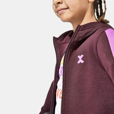 Xersion Little & Big Kid Girls Long Sleeve Fleece Zipper Active Hoodie