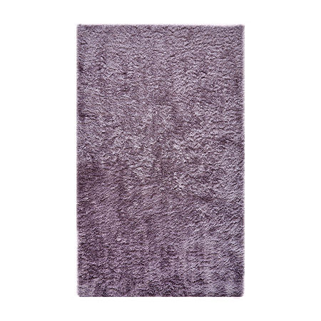 Weave And Wander Freya Solid Shag Indoor Rectangle Accent Rug, One Size, Purple