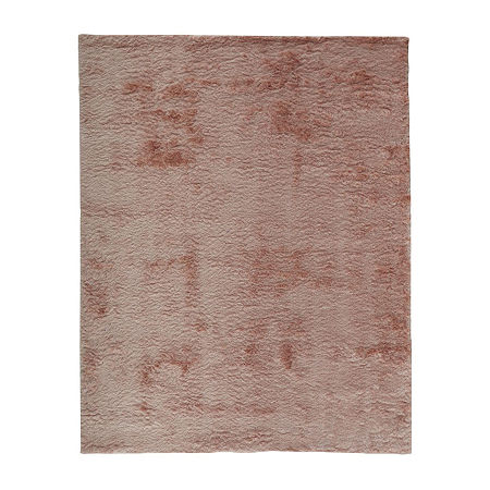 Weave And Wander Freya Solid Shag Indoor Rectangle Area Rugs, One Size, Pink