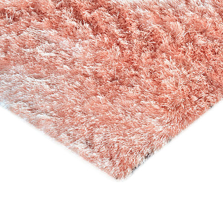 Weave And Wander Freya Solid Shag Indoor Rectangle Area Rugs, One Size, Pink