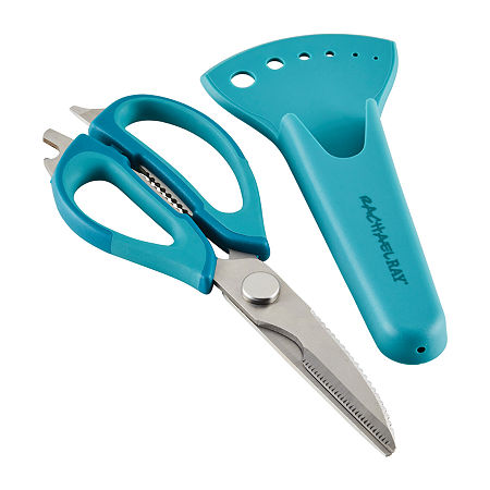 Rachael Ray Professional Multi Kitchen Scissors With Herb Stripper And Sheath, One Size, Blue