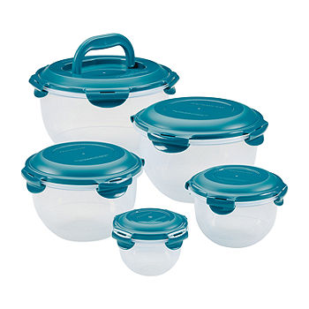 Lock & Lock ECO Food Storage Airtight Container Set with Lids, BPA Free,  Round, 6 Piece, Assorted Colors