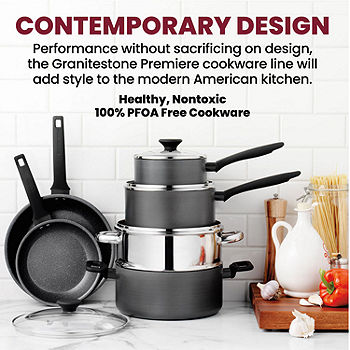Granitestone Pro 13-pc. Aluminum Dishwasher Safe Hard Anodized Non-Stick  Cookware Set, Color: Black - JCPenney