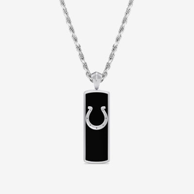 True Fans Fine Jewelry Unisex Adult 1/10 CT. T.W. Genuine Black Onyx Sterling Silver 22 Inch Pendant Necklace