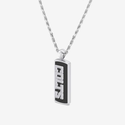 True Fans Fine Jewelry Unisex Adult 1/10 CT. T.W. Genuine Black Onyx Sterling Silver 22 Inch Pendant Necklace