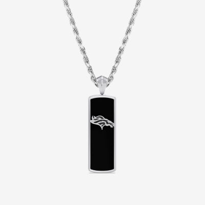 True Fans Fine Jewelry Unisex Adult 1/10 CT. T.W. Genuine Black Onyx Sterling Silver 22 Inch Pendant Necklace