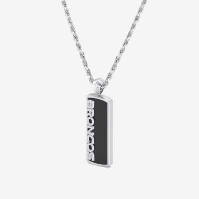 True Fans Fine Jewelry Unisex Adult 1/10 CT. T.W. Genuine Black Onyx Sterling Silver 22 Inch Pendant Necklace