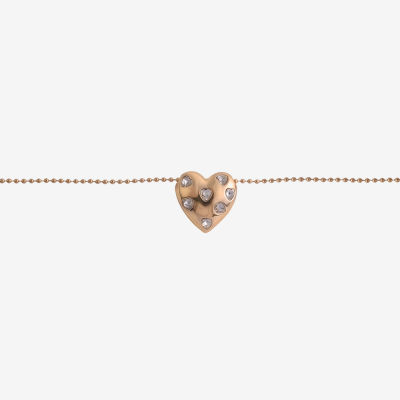 Arizona Gold Tone 15 Inch Link Heart Strand Necklace