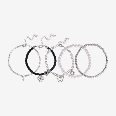 Arizona Silver Tone Womens 5-pc. Bracelet Set