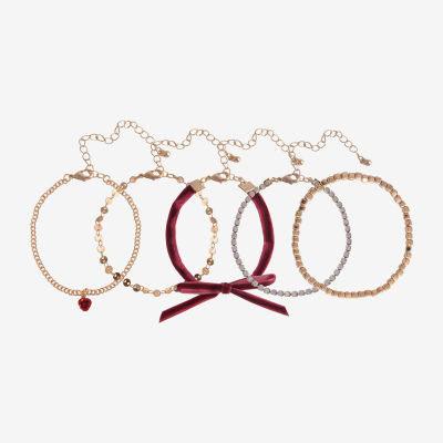 Arizona Gold Tone Bow Womens 5-pc. Bracelet Set