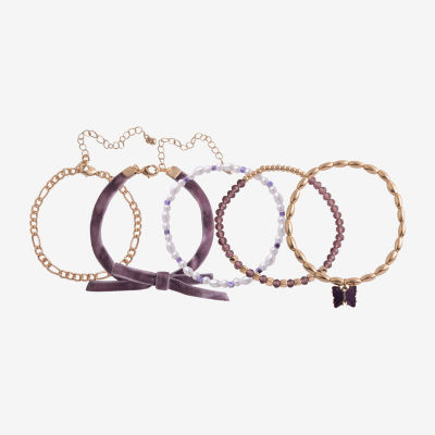 Arizona Gold Tone Bow Womens 5-pc. Bracelet Set