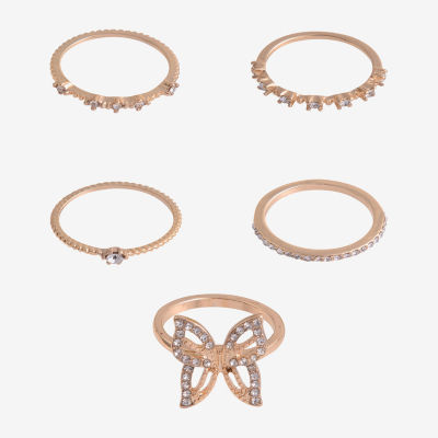 Arizona Gold Tone 5-pc. Butterfly Ring Sets