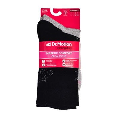 Dr.Motion Compression Diabetic 2 Pair Crew Socks Womens