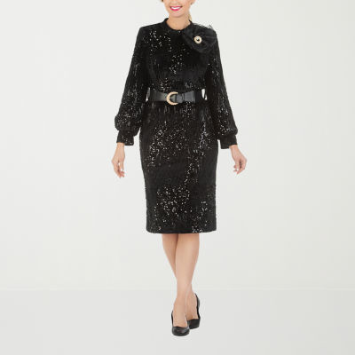 Giovanna Signature Womens Long Sleeve Sequin Shift Dress | Foxvalley Mall