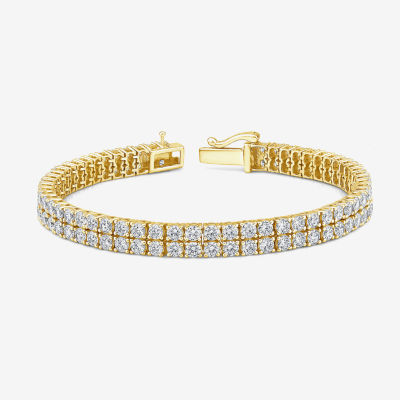 (H / Si2) 10 Ct.T.W. Lab Grown White Diamond 10K Gold 7.25 Inch Tennis Bracelet