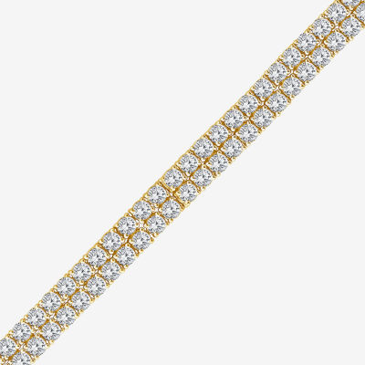 (H / Si2) 10 Ct.T.W. Lab Grown White Diamond 10K Gold 7.25 Inch Tennis Bracelet