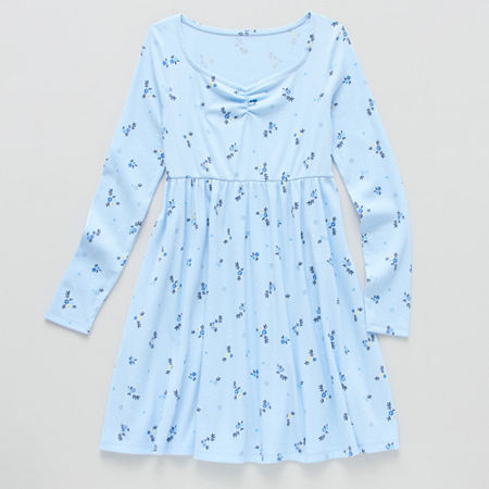Thereabouts Little & Big Girls Long Sleeve A-Line Dress, 3x-large (22.5) Plus, Blue