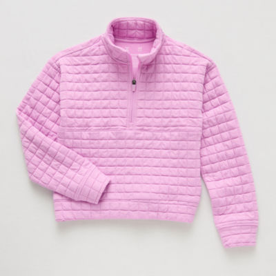 Xersion Little & Big Kid Girls Mock Neck Long Sleeve Active Quarter-Zip Pullover