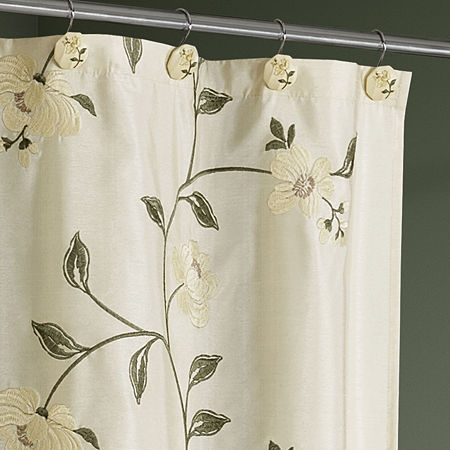 Queen Street Penny Shower Curtain, One Size, Beige