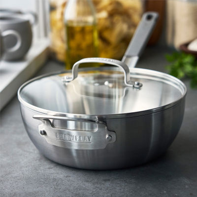 Bobby Flay Stainless Steel 3.57-qt. Saute Pan with Lid