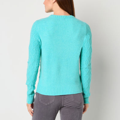 St. John's Bay Womens Crew Neck Long Sleeve Pullover Sweater