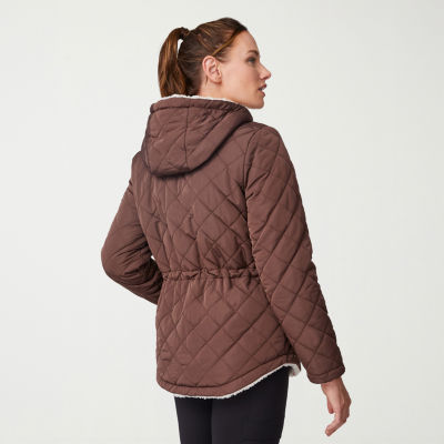 Free Country Womens Hooded Reversible Midweight Quilted Jacket