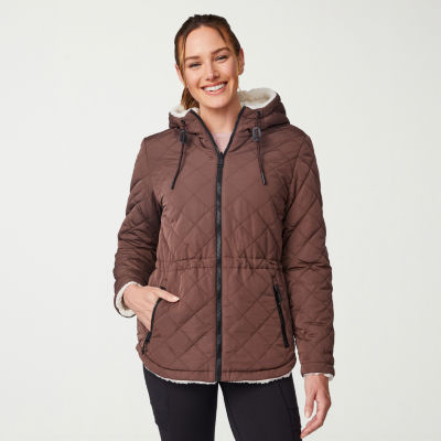 Free Country Womens Hooded Reversible Midweight Quilted Jacket