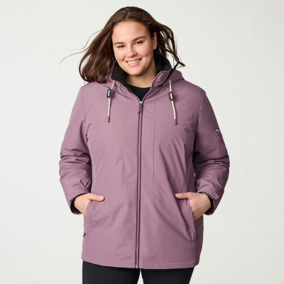 Free Country Womens Plus Hooded Water Resistant Wind Resistant Heavyweight System Jacket
