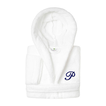 Linum Home Textiles Personalized Kids Bathrobe Unisex Long Sleeve Long Length Robe, Large, White