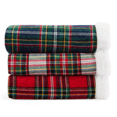 North Pole Trading Co. Chenille Plaid Throw