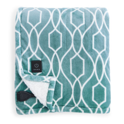 Beautyrest Plush Faux Sherpa Heated Throw