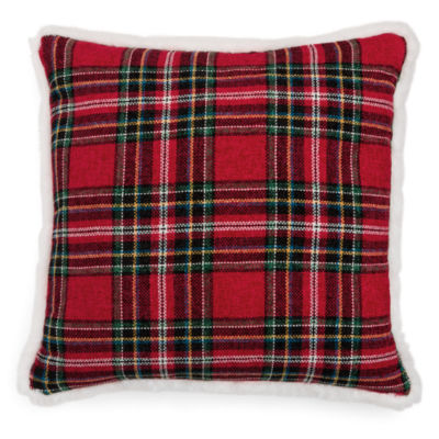North Pole Trading Co. Chenille Plaid Square Throw Pillow