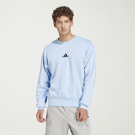 adidas Feel Cozy Mens Crew Neck Long Sleeve Sweatshirt, Medium, Blue
