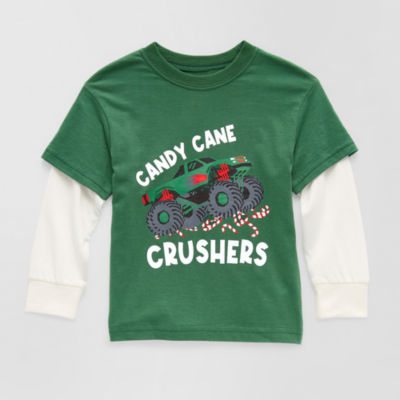 Okie Dokie Boys Round Neck Long Sleeve Regular Fit Graphic T-Shirt