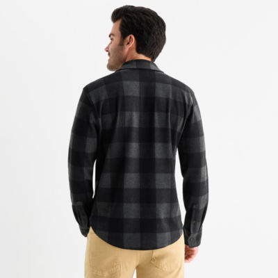 mutual weave Cozy Knit Mens Long Sleeve Button-Down Shirt