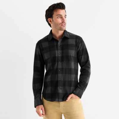 mutual weave Mens Long Sleeve Button-Down Shirt