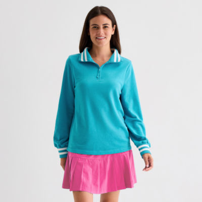 St. John's Bay Womens Mock Neck Long Sleeve Sweatshirt
