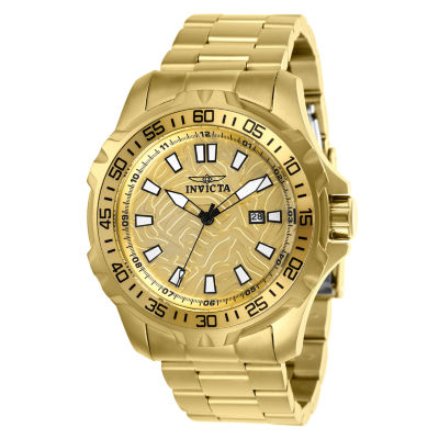 Invicta Mens Gold Tone Stainless Steel Bracelet Watch 25786