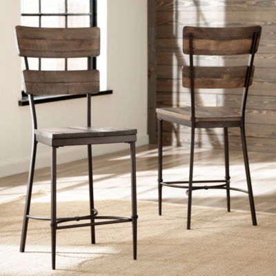 Hillsdale House Jennings 2pc. Bar Stool, Color Distressed Walnut