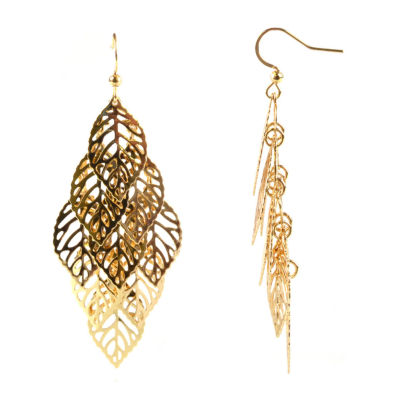 Bold Elements Leaf Womens Drop Earrings