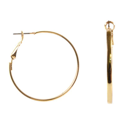 Bold Elements Gold Tone Hoop Earrings